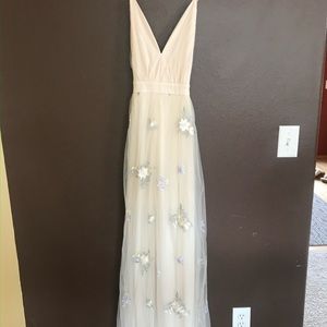 Ivory tule dress with flowers🤍